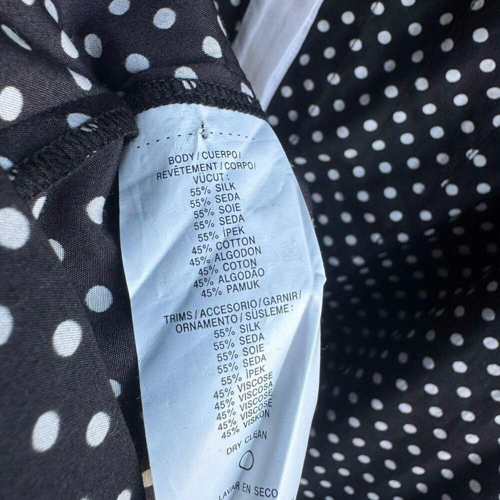 Original Penguin by Munsingwear Silk Blend Polka Dot Shirt Dress Women's Size 10 - Picture 4 of 9